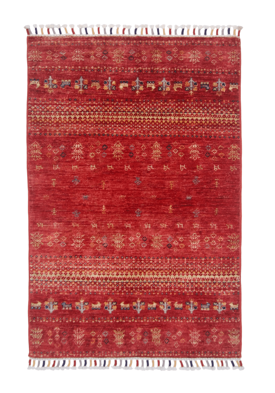 Afghan Gabbeh (2'07"x3'10") red - Nuvé