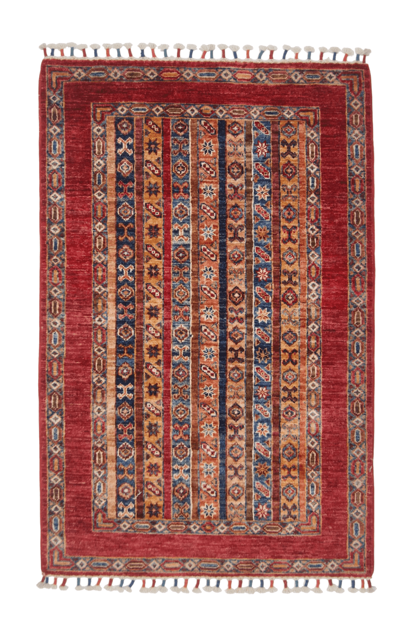 Afghan Shawl (2'09"x4'03") red/multicolor - Nuvé