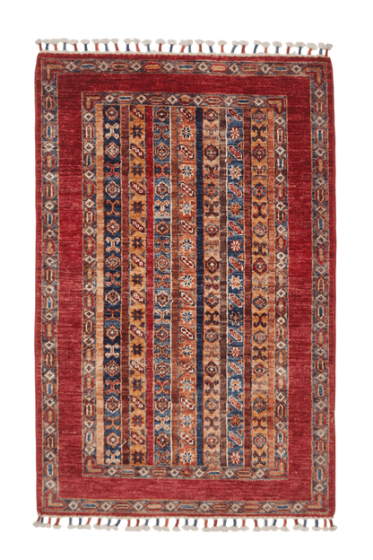Afghan Shawl (2'09"x4'03") red/multicolor - Nuvé