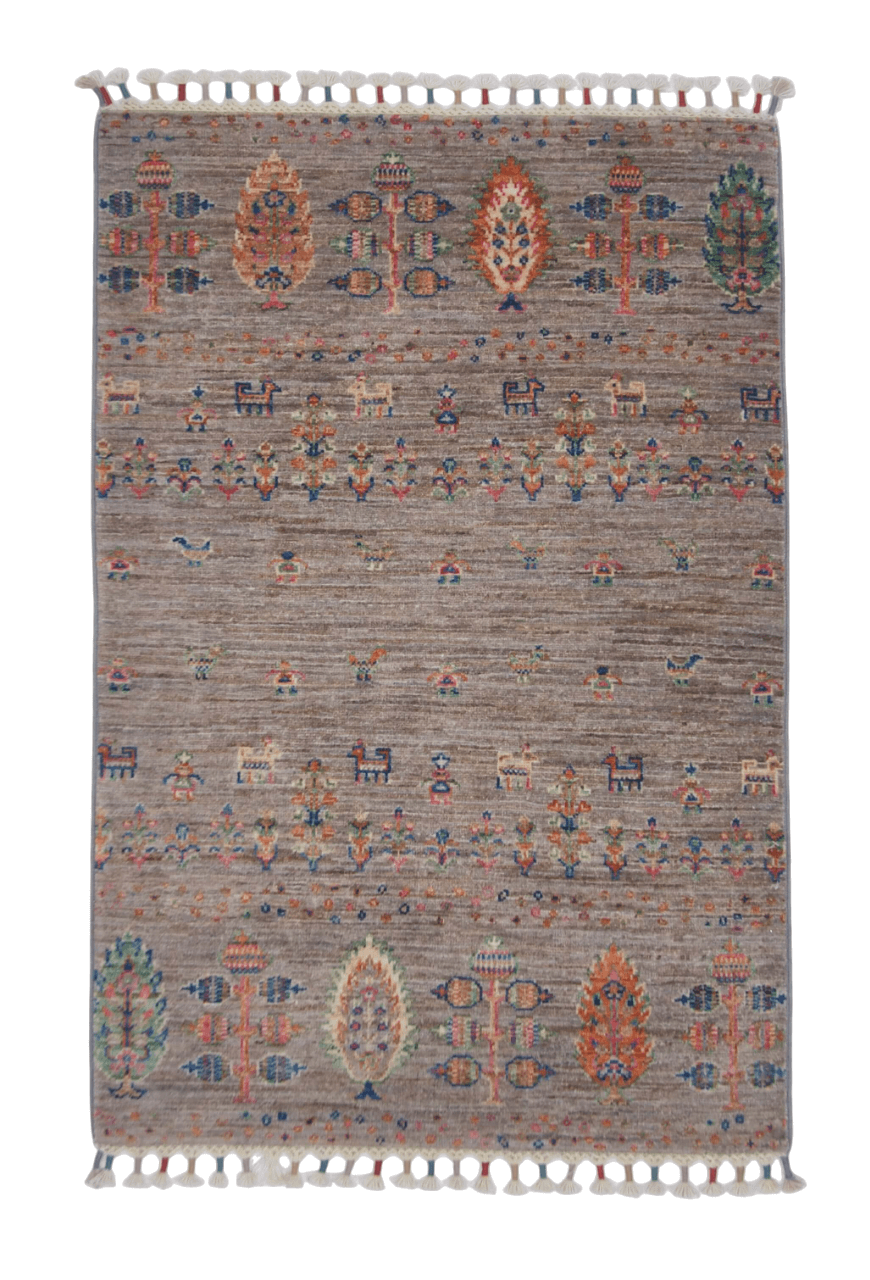 Afghan Gabbeh (2'07"x3'09") light gray - Nuvé