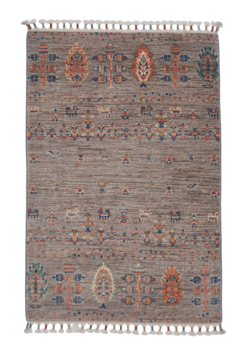 Afghan Gabbeh (2'07"x3'09") light gray - Nuvé