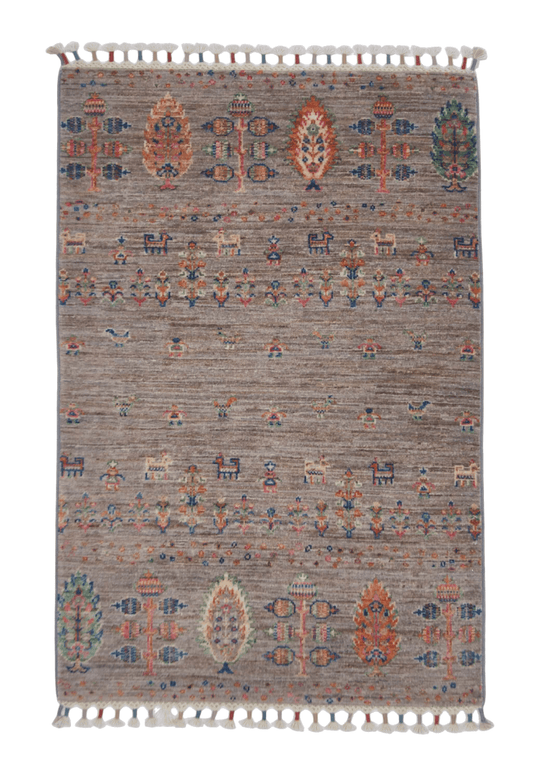 Afghan Gabbeh (2'07"x3'09") light gray - Nuvé