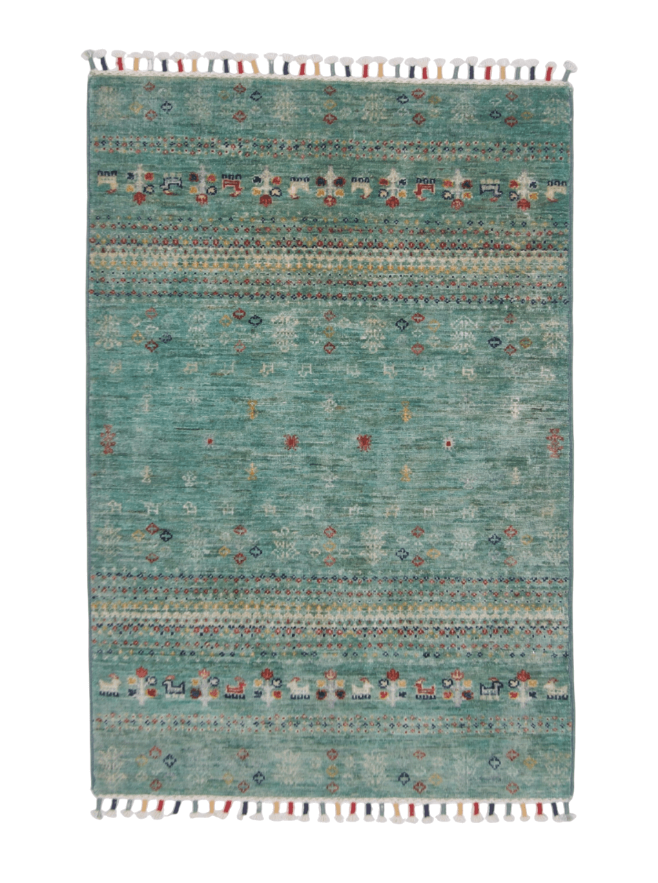 Afghan Gabbeh (2'07"x3'10") light green - Nuvé