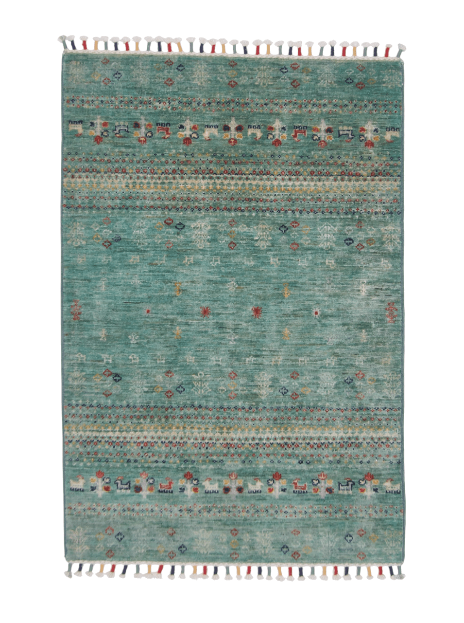 Afghan Gabbeh (2'07"x3'10") light green - Nuvé
