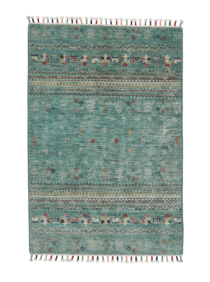Afghan Gabbeh (2'07"x3'10") light green - Nuvé