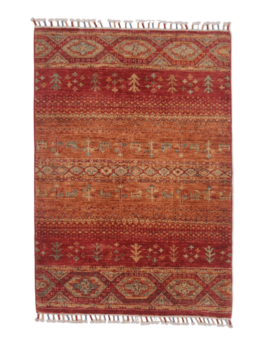 Afghan Khorjin-Gabben (2'08"x3'10") red/rust - Nuvé