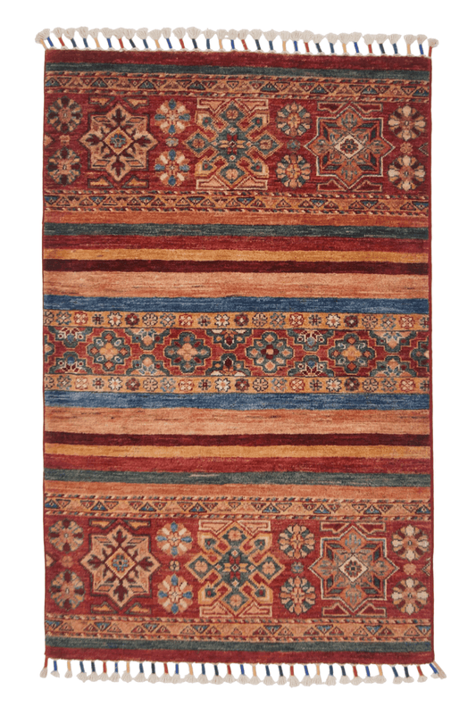 Afghan Khorjin (2'09"x4'02") red/multicolor - Nuvé