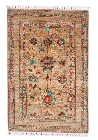 Khorjin (3'03"x4'11") camel/turquoise - Nuvé