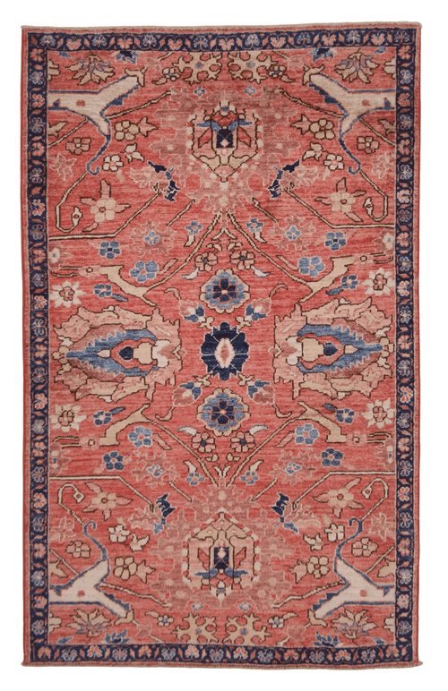 Afghan Ariana (3'00"x4'10") lt.red/navy - Nuvé