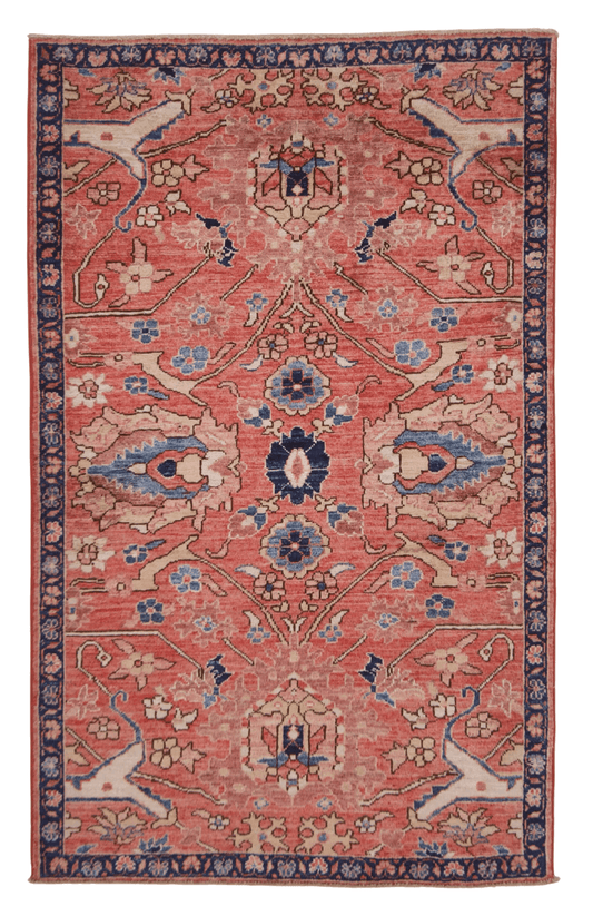 Afghan Ariana (3'00"x4'10") lt.red/navy - Nuvé