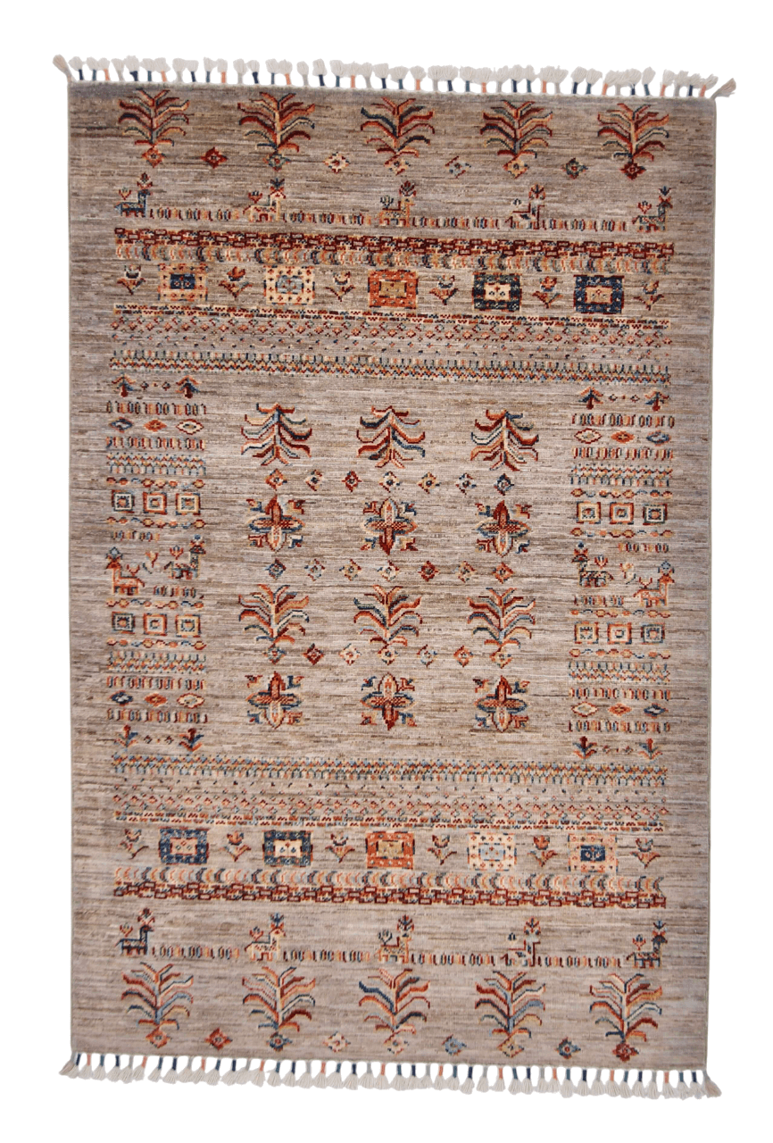 Afghan Khorjin (3'04"x5'00") silver/multicolor - Nuvé