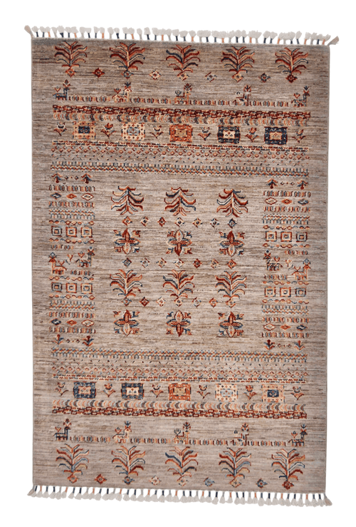 Afghan Khorjin (3'04"x5'00") silver/multicolor - Nuvé