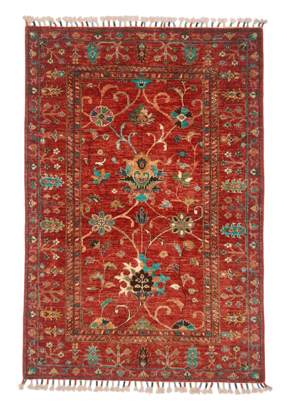 Afghan Aryana (3'04"x5'00") red/turquoise - Nuvé
