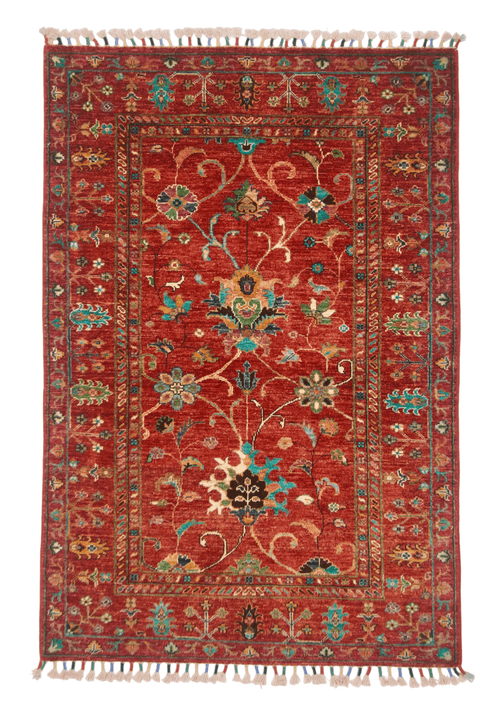 Afghan Aryana (3'04"x5'00") red/turquoise - Nuvé