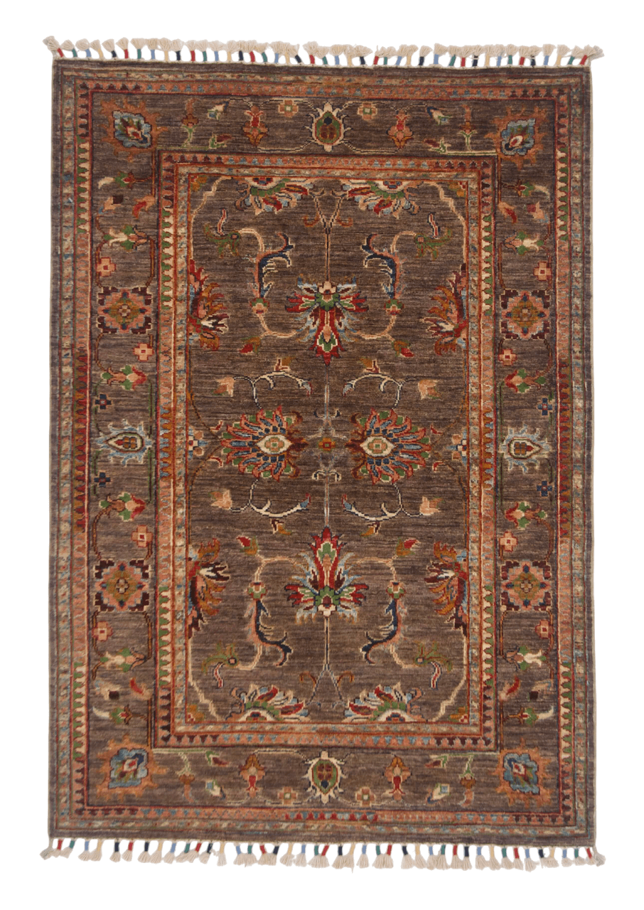 Afghan Khorjin (3'05"x4'10") brown/multicolor - Nuvé
