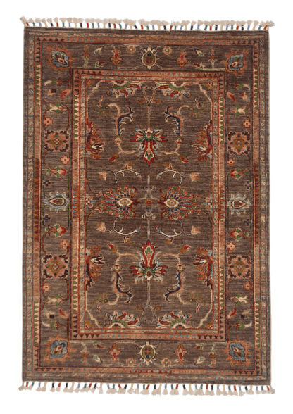 Afghan Khorjin (3'05"x4'10") brown/multicolor - Nuvé