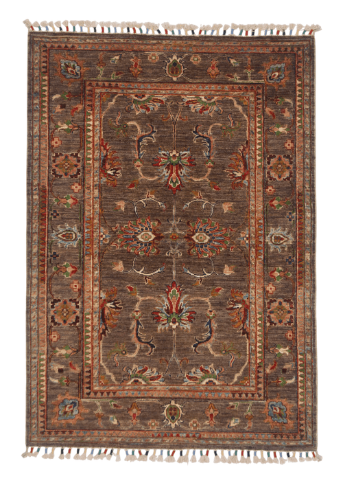 Afghan Khorjin (3'05"x4'10") brown/multicolor - Nuvé