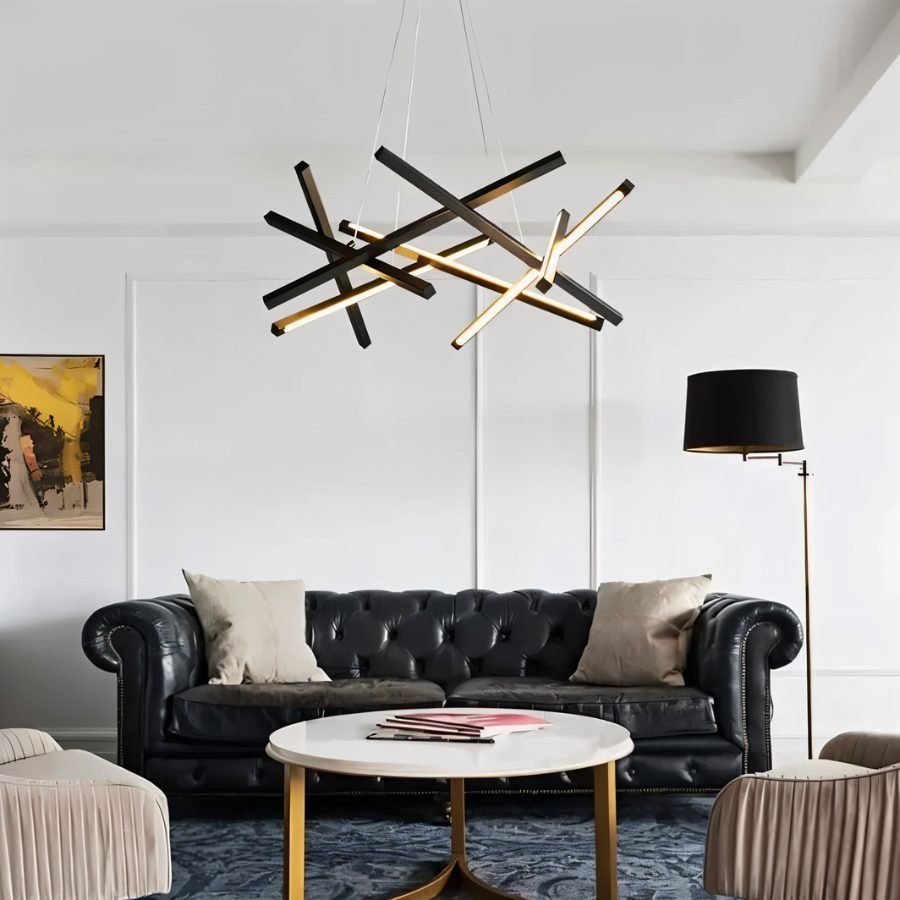 Elegant Maseu Chandelier by Residence Supply with multiple hanging light fixtures and a modern design.
