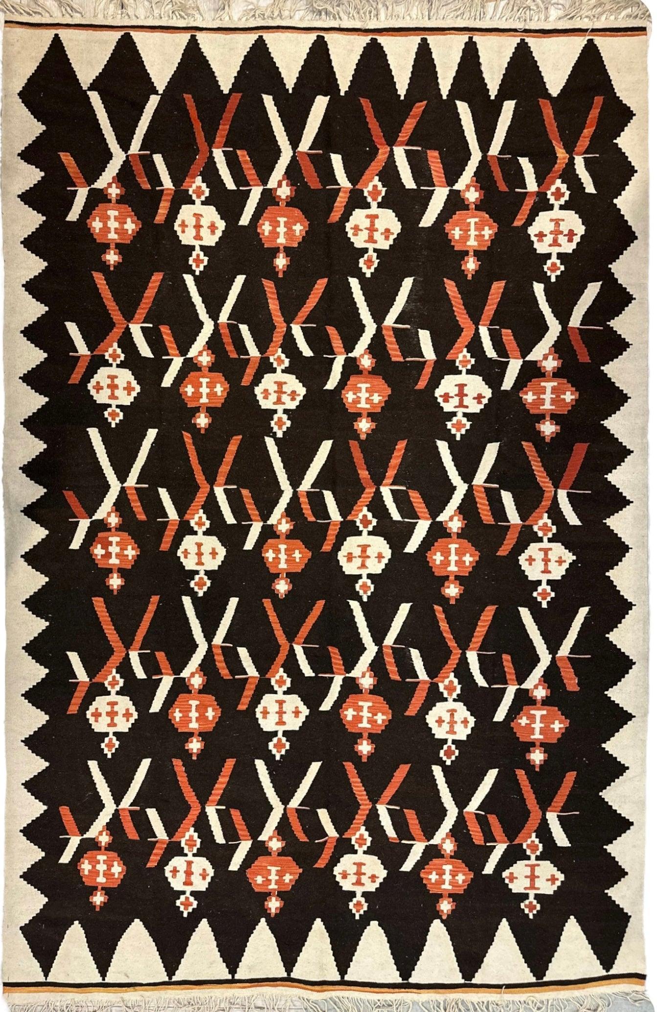 Masterpiece Large Vintage minimalistic Karabakh Kilim 7’5” x 11’ - Nuvé