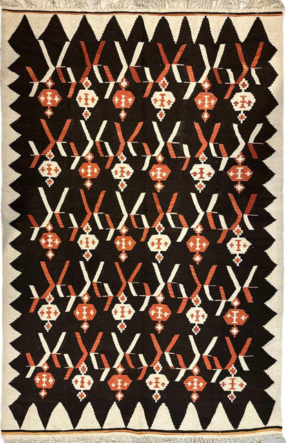 Masterpiece Large Vintage minimalistic Karabakh Kilim 7’5” x 11’ - Nuvé