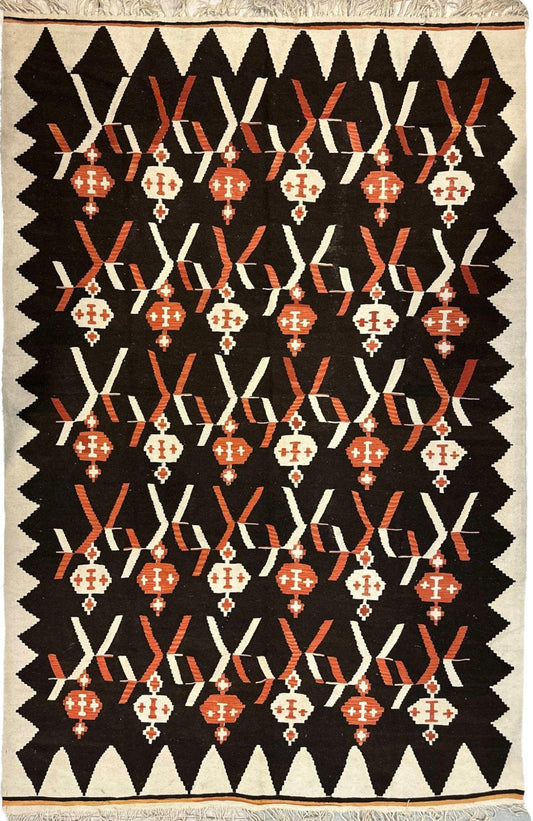 Masterpiece Large Vintage minimalistic Karabakh Kilim 7’5” x 11’ - Nuvé