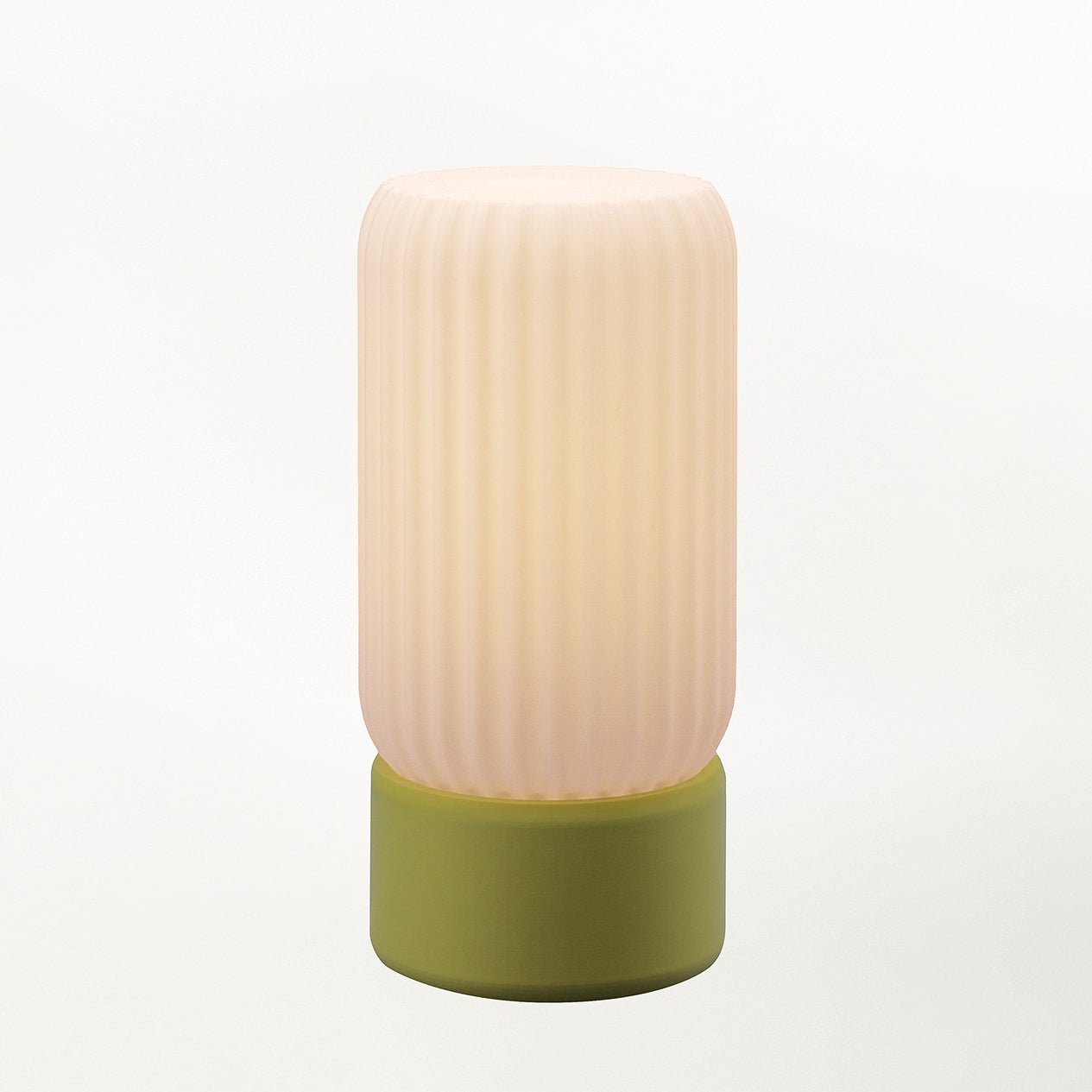 Terra Labs Milk Shade Barrel Table Lamp with white milk glass shade and sleek metal base, ideal for modern home decor.