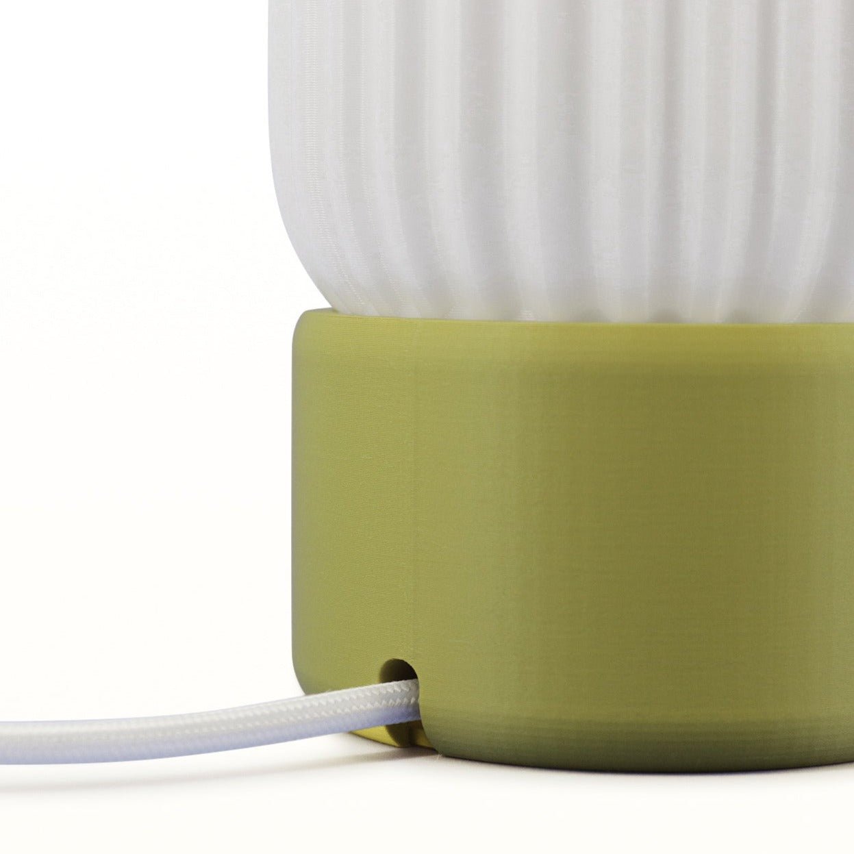 Terra Labs Milk Shade Barrel Table Lamp with white ceramic shade and wooden base, ideal for modern living room or bedside decor.