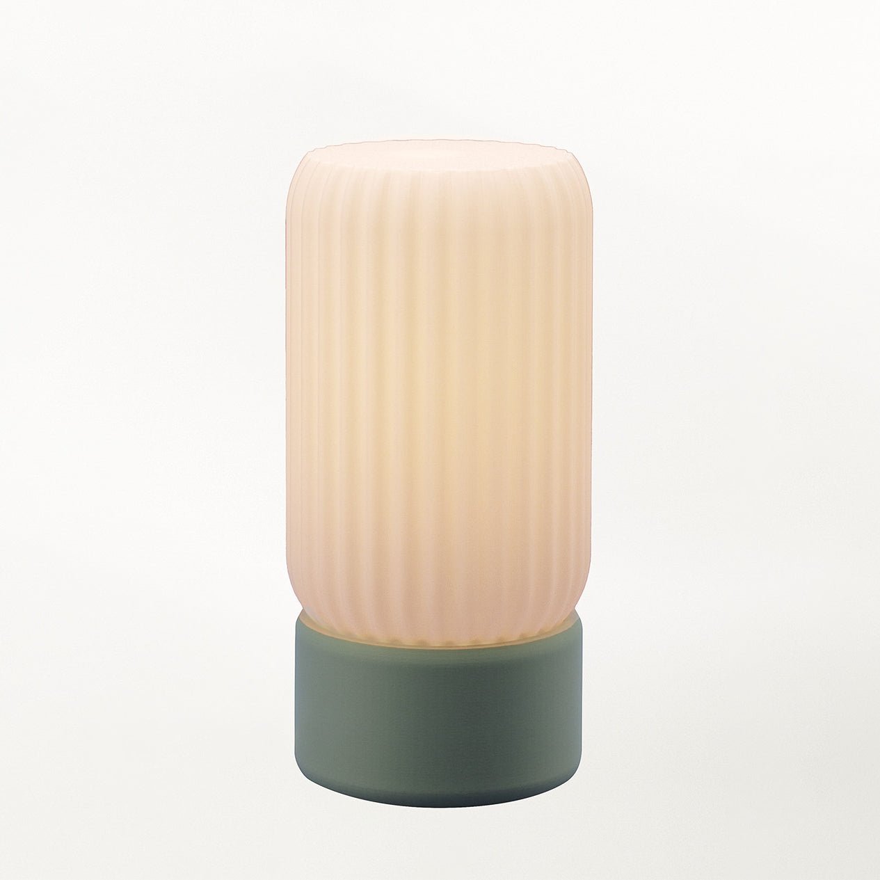 Terra Labs Milk Shade Barrel Table Lamp with a smooth, rounded milk-colored shade and sleek base, perfect for modern decor.