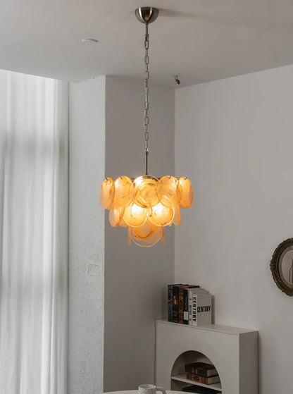 Retro Glass Disc Chandelier