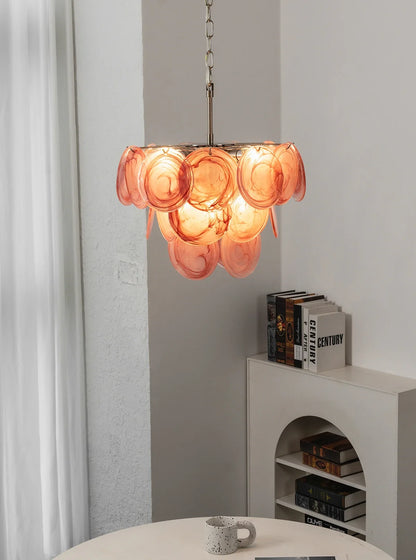 Retro Glass Disc Chandelier