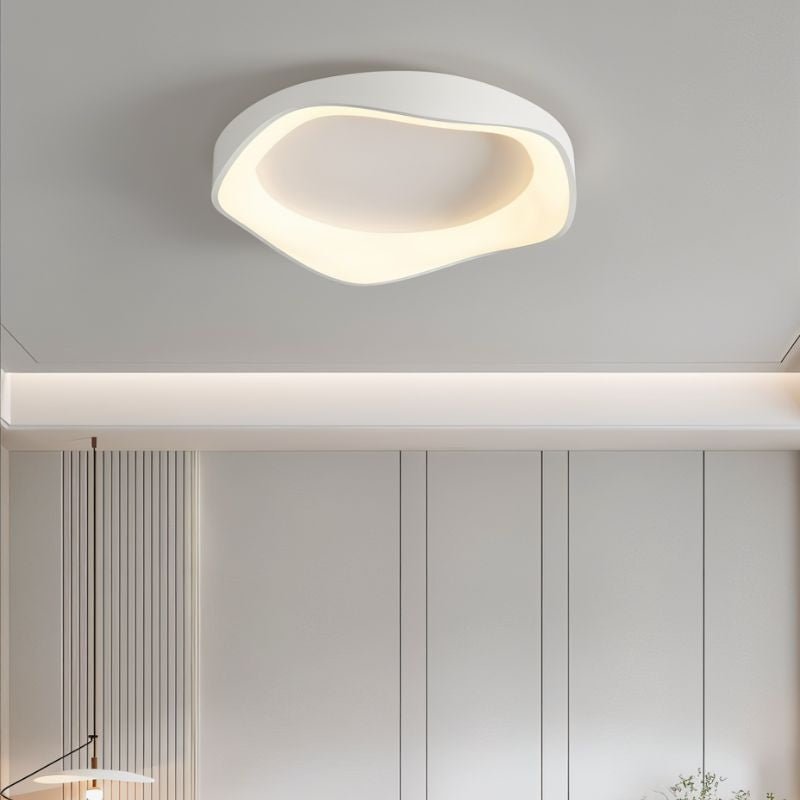 Modern Miray ceiling light by Residence Supply, featuring sleek design with a white and brass finish for stylish indoor lighting.