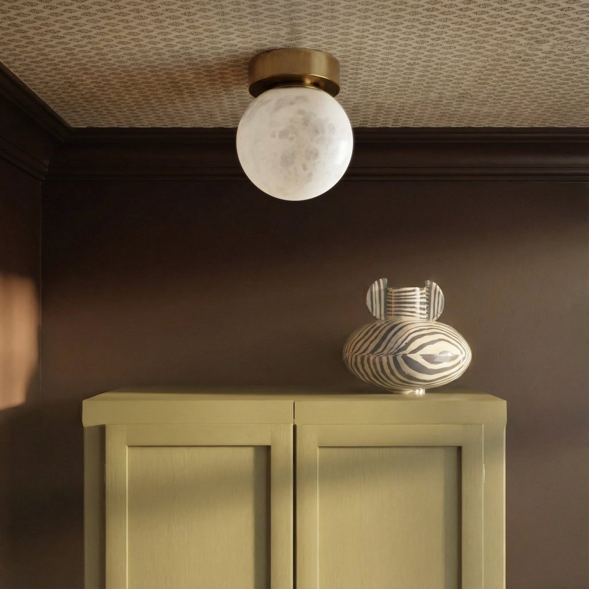 Modern Mirea ceiling light by Residence Supply featuring a sleek design and frosted glass shade for ambient room lighting.