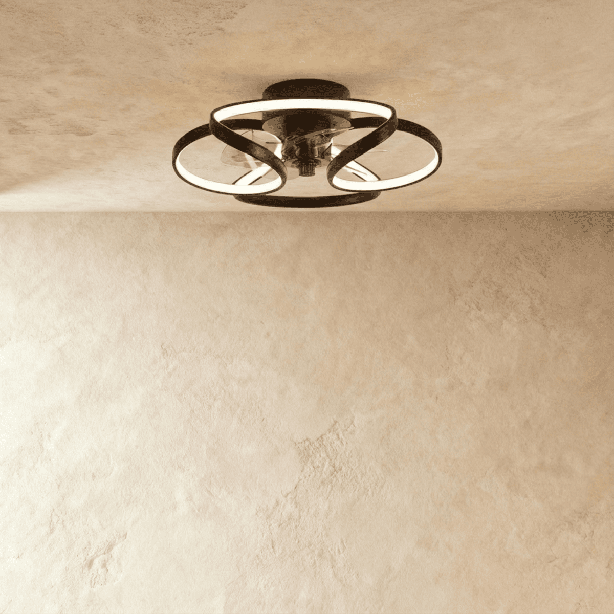 Residence Supply Mirwaha ceiling light and fan combo, modern fixture with sleek design, mounted on ceiling in a contemporary setting.