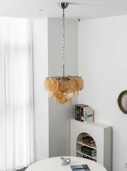 Retro Glass Disc Chandelier