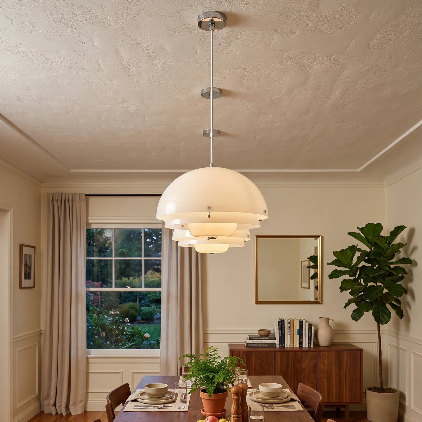 Modern Milk White Layer Pendant Lamp
