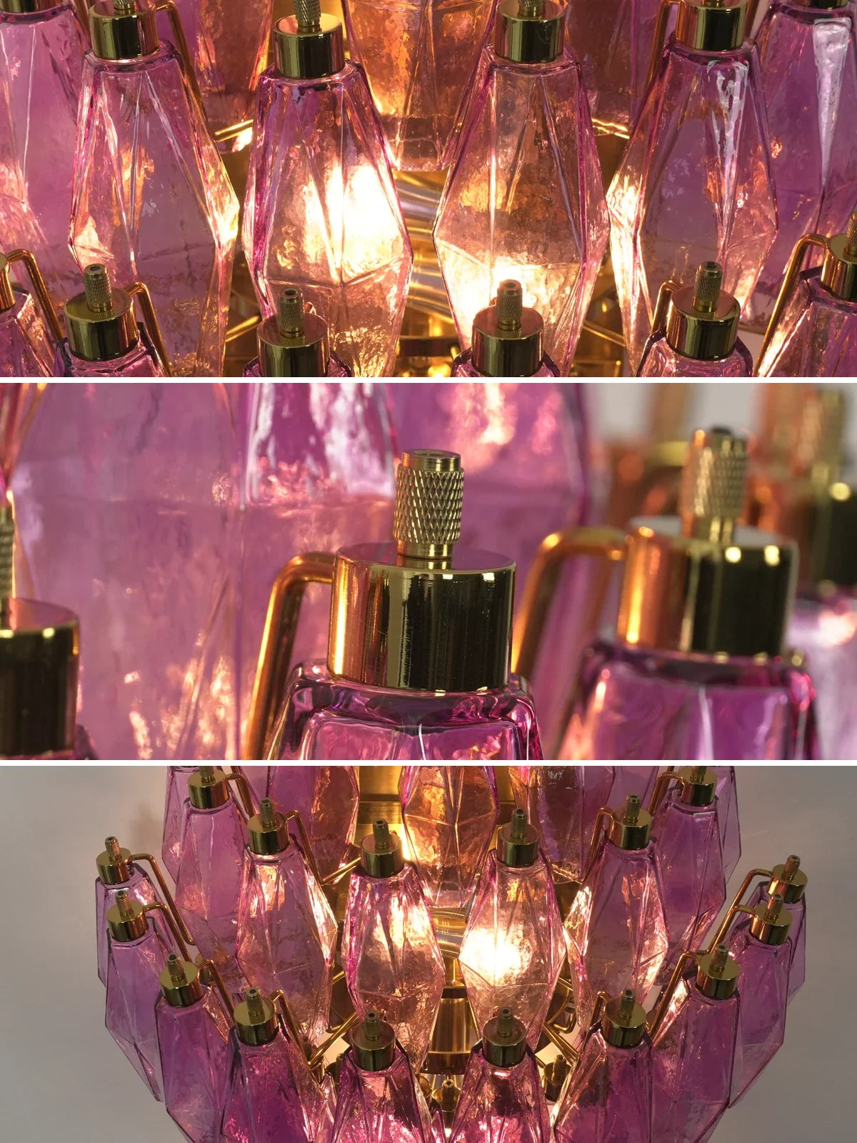 Multifaceted Diamond Purple Glass Wall Lamp