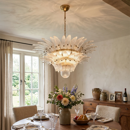 Murano Palmette Transparent Chandelier