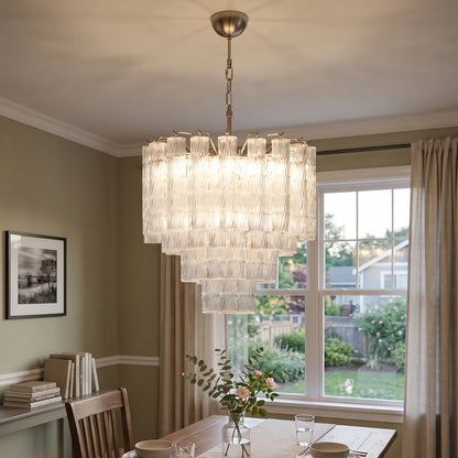 Murano Wave Glass Tube Chandelier