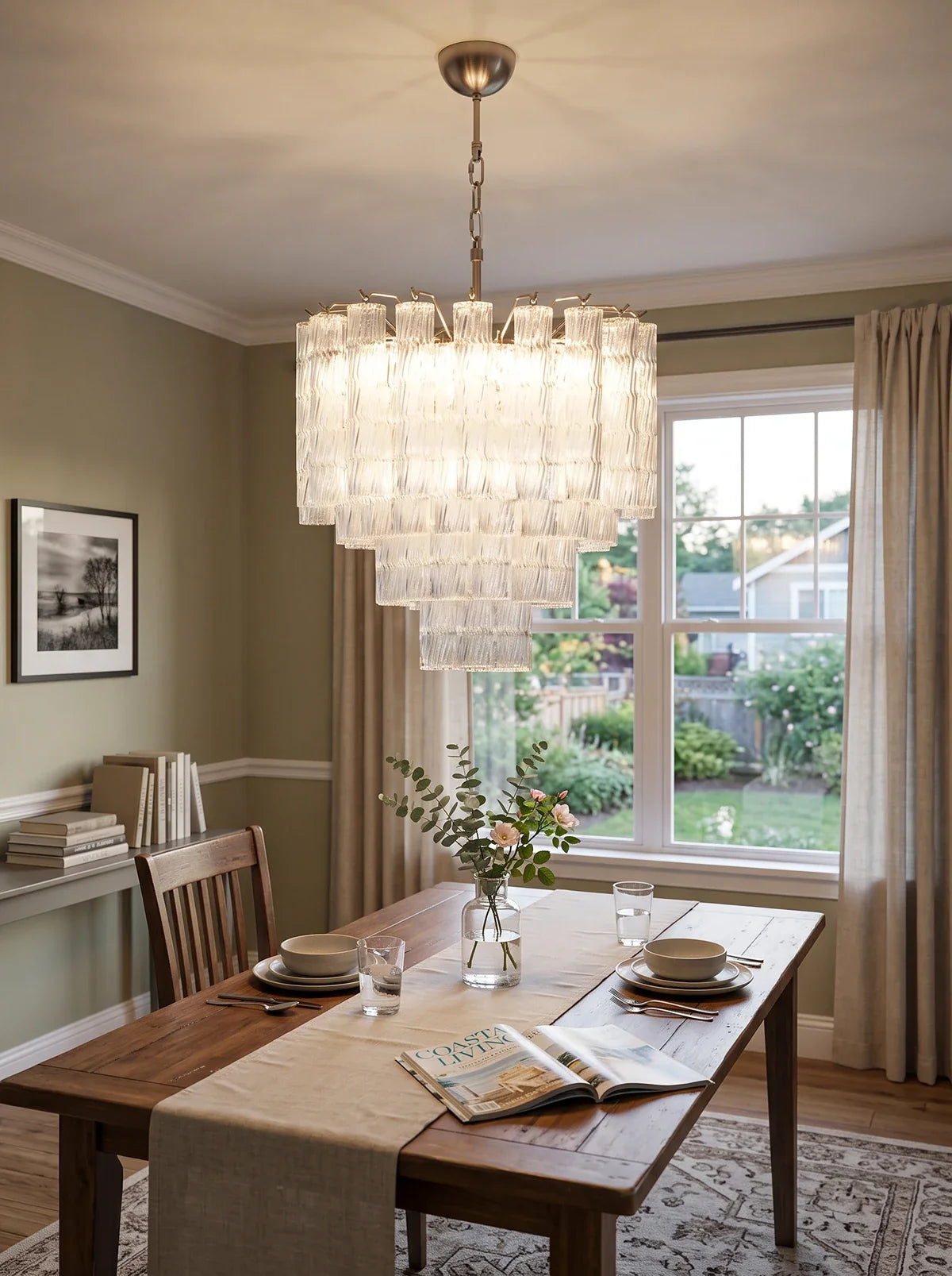 Solveig Clear Glass Tube Chandelier