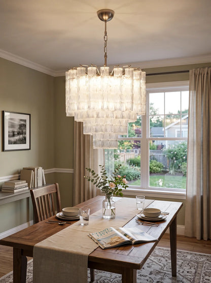 Solveig Clear Glass Tube Chandelier