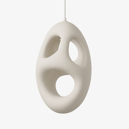 Residence Supply Muraria pendant light hanging with a sleek modern design and warm lighting.