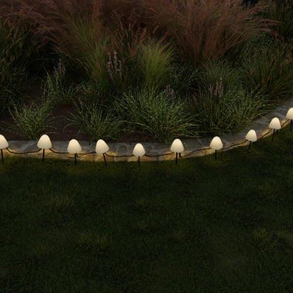 Mycena outdoor garden lamp by Residence Supply with a modern black metal design and clear glass enclosure for outdoor lighting.