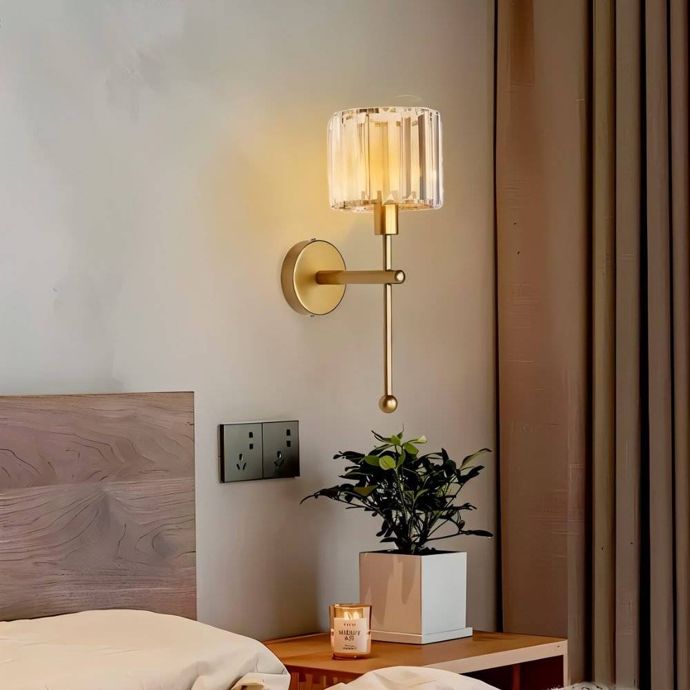 Nagis Wireless Wall Lamp by Residence Supply showing modern design, mounted on a wall with a sleek, minimalist appearance.