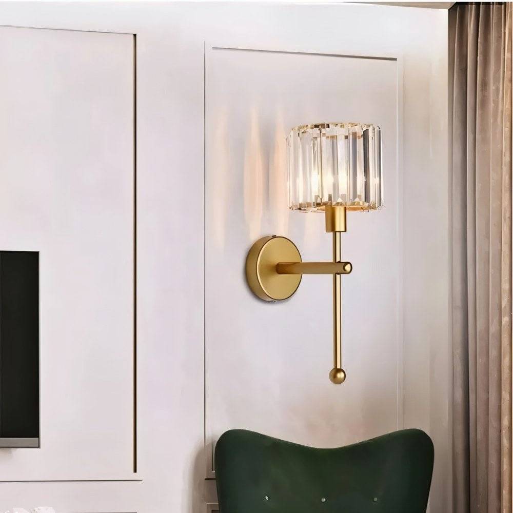 Nagis Wireless Wall Lamp by Residence Supply mounted on a wall with a sleek modern design in a neutral finish.