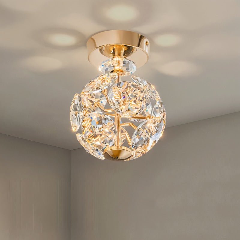 Naqi Crystal Ceiling Lamp by Residence Supply with intricate crystal design and elegant metal frame for modern home lighting.