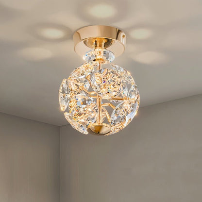 Naqi Crystal Ceiling Lamp by Residence Supply with intricate crystal design and elegant metal frame for modern home lighting.