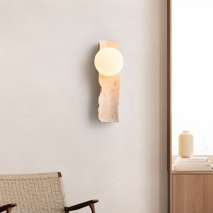 Narvi Wall Lamp by Residence Supply installed in a living space, featuring a sleek modern design with warm ambient lighting.