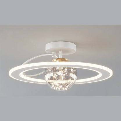 White Naxlyn Ceiling Light by Residence Supply, modern fixture with sleek design, mounted on a ceiling.