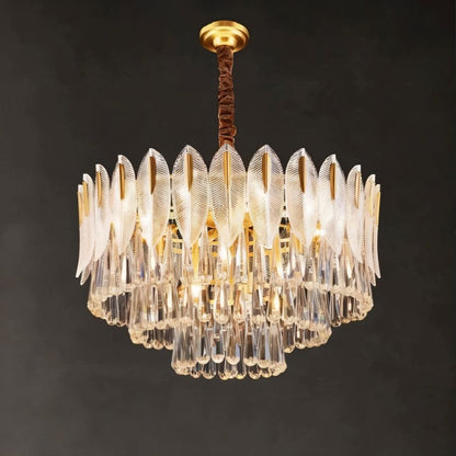 Round crystal chandelier by Nehora with sparkling hanging crystals and elegant design for luxurious home decor.