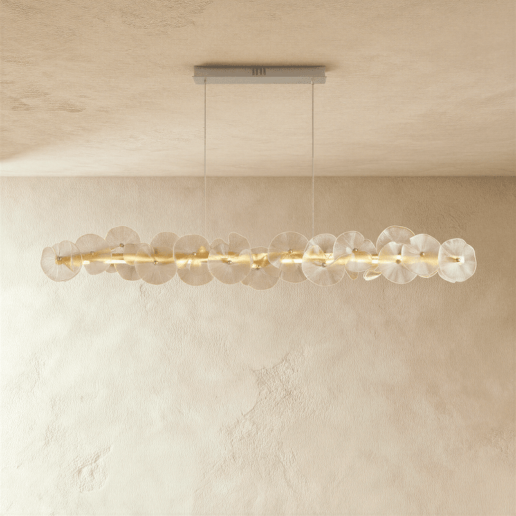 Nexorva chandelier by Residence Supply featuring a modern design with multiple hanging glass bulbs and a sleek metal frame.
